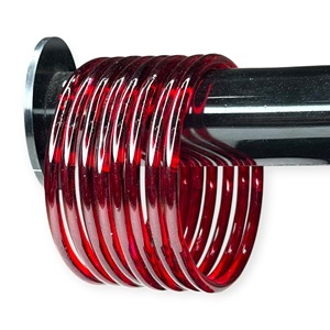 Classic Kashmiri Red Plain Jelly <b>Glass</b> <b>Bangles</b> Set for Women Wedding Daily Wear Stackable Lightweight Elegant Jewellery - Product Image 3