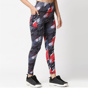 Leggings de sport à taille haute à imprimé géométrique, longueur intégrale, tricotés, extensibles, respirants, à séchage rapide, pantalons de sport pour femmes - Product Image 5