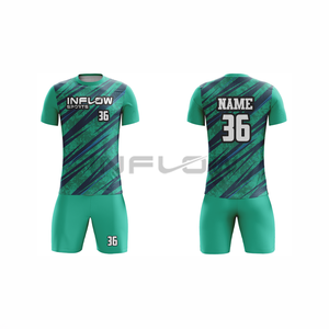 Custom Unisex Adult Soccer Jersey Set Football Shirts Breathable Short Sleeve V-neck High Quality Eco-Friendly 100% Polyester - Product Image 5