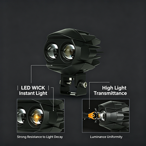 LIUHJG 12-80V Phare LED blanc et jaune pour <span class=keywords><strong>moto</strong></span>, phare antibrouillard LED pour <span class=keywords><strong>moto</strong></span>, étanche IP 67, lumière LED pour <span class=keywords><strong>moto</strong></span> - Product Image 3