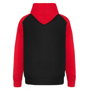 Sweat-shirt à capuche unisexe personnalisé noir et rouge avec strass, bicolore, en coton molletonné de haute qualité, streetwear, pull-over OEM - Product Image 2