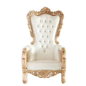 Luxury Heavy Carved High Back Queen Wedding Throne Chairs Solid Wood for Wedding Events Hotels Restaurants Banquets Home