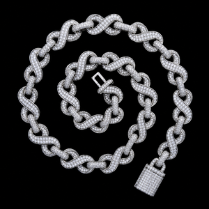 Collar de Cadena Cubana de Alta Calidad y Lujo, Corte Brillante de 12 mm, Plata con Diamantes Moissanite, Estilo Hip Hop, Certificado IGI, Unisex - Product Image 3
