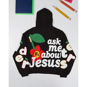 Sudaderas con capucha y cremallera para hombre, diseño personalizado bordado, estampado en relieve, estilo corto y oversize para invierno - Product Image 4