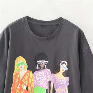 T-shirt personnalisé de haute qualité, respirant, col rond, design multicolore, 180 g/m², en polyester tricoté, imprimé numériquement, décontracté, pour femme, été - Product Image 6