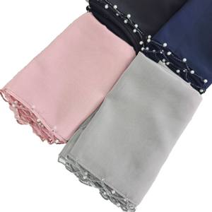 Summer Premium High Quality Soft <b>Silk</b> Muslim Women's <b>Hijab</b> Solid Long Custom Logo Square Eco-Friendly Breathable Anti-Bacterial - Product Image 5