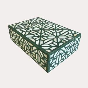 Joyero de alta calidad hecho a mano con diseño floral grabado, tamaño personalizado, incrustaciones de hueso de Color, forma rectangular para almacenamiento en el hogar - Product Image 2