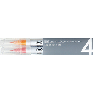 [ME][KURETAKE] ปากกาพู่กัน Kuretake Fude Real Brush Pen สีสะอาด ชุด 4 สีอ่อน (RB-6000AT/4VA) ปากกาหมึกซึม ปากกาพู่กัน ปากกามังงะ - Product Image 2