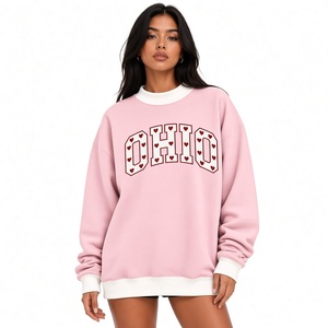 Sudadera Premium Azul Oversize con Cuello Redondo, Ribete Blanco, Hombros Caídos, Manga Larga y Estampado de Letras Ohio - Product Image 5
