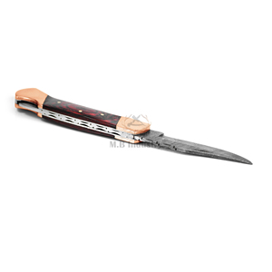 Cuchillo de bolsillo de acero de Damasco al por mayor DD-FK-WH924, hoja afilada hecha a mano con mango de madera exótica, cuchillo EDC para exteriores - Product Image 5