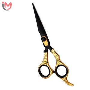 OEM Service Professional Beauty Scissors 3-Hole Barber Hair Styling Tool Removable Steel Finger <b>Ring</b> Sharp <b>Titanium</b> Coated <b>Black</b> - Product Image 6