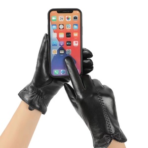 Gants en cuir de luxe pour femme, modèle une ligne, pour l'hiver – Nouveauté très demandée - Product Image 1