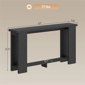 Distressed <b>Black</b> <b>Console</b> Table with Storage for Entrance Sofa Hallway or Desk Use - Product Image 6