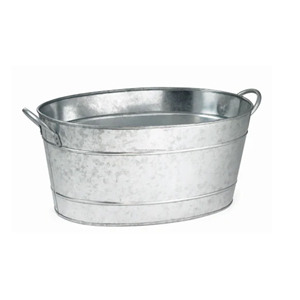 Jardinières ovales galvanisées longues (poignée à poignée) décor de ferme idéal pour les mariages cadeaux événements spéciaux fêtes en plein air - Product Image 5