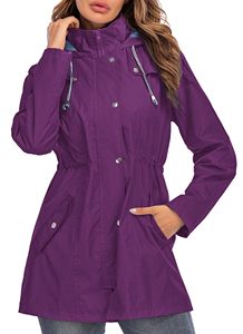 Chaqueta Impermeable con Capucha para Hombre, Diseño Color Block, Corte Regular, Poliéster, Estilo Casual para Otoño, Uso en Exteriores, con Cierre de Cremallera - Product Image 6