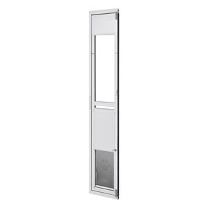 Adjustable Height Dog Door for <b>Sliding</b> Glass 75 7/8" to 80 11/16" Aluminum Alloy Frame Flap Lock Design <b>Large</b> for Larger Dogs - Product Image 1