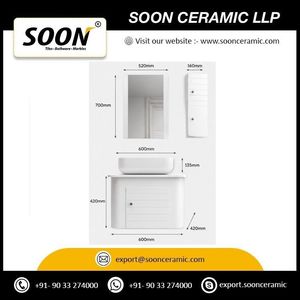 เฟอร์นิเจอร์ห้องน้ำ PVC แบบโมเดิร์นกันน้ำสำหรับโรงแรม ผลิตตามสั่งจากโรงงาน ประหยัดพื้นที่ พร้อมอ่างล้างหน้า ราคาประหยัด - Product Image 3