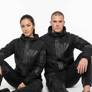 Ensemble veste et pantalon ajustables coupe-vent en nylon avec poches, survêtements personnalisés unisexes avec logo - Product Image 4