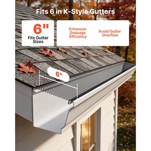Heavy Duty 6 Powder Coated Steel Gutter Guard 120 ft Length 0.04 Thickness <b>Leaf</b> Guard Debris <b>Screen</b> 120 ft Length 0.04 Thickness - Product Image 4