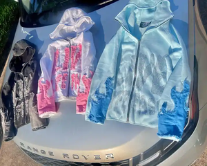 Venta al por mayor: Novedad Primavera 2026 - Sudadera con capucha de algodón holgada con diseño de moda, cuello redondo y costuras distintivas, con rayas irregulares. - Product Image 2