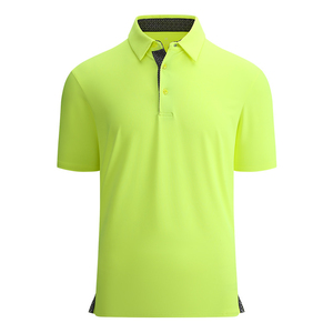 Solid Color Wholesale Knitted Breathable Golf Shirts Regular Fit Short Sleeve <b>Turtle</b> <b>Neck</b> High Stretch Anti-Wrinkle Polyester - Product Image 6