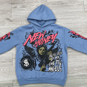 Hoodie Wholesale Custom Washed Knitted Fleece Breathable Heavyweight Oversized Hooded Sweatshirt with Front Custom Logo - Product Image 5