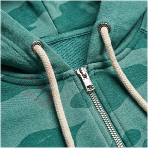 Men's Green <b>Camouflage</b> Hooded <b>Tracksuit</b> Full Sleeve Zipper Front Side Pockets Breathable Casual Autumn Wear - Product Image 4