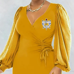 Robe mini plissée élégante à col en V et ceinture, coupe ajustée, pour femme, tendance, décontractée, pour soirée, OEM ODM - Product Image 2