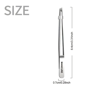 Pinzas Profesionales de Acero Inoxidable con Punta Biselada Antideslizante, Resistentes, de Precisión, para Depilar Cejas, Aplicar Pestañas y Recortar - Product Image 5