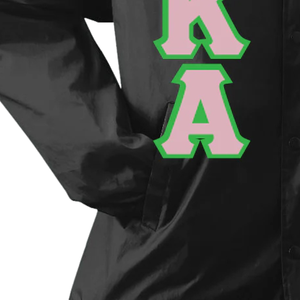 เสื้อแจ็คเก็ตสีดำลายเส้นไขว้แบบตัวอักษรกรีก AKA เสื้อเชิ้ตแจ็คเก็ตแขนยาวปักลายลำลองสำหรับผู้หญิงแบบติดกระดุม - Product Image 5