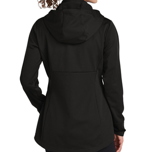 Chaqueta deportiva acolchada y transpirable para mujer con capucha, chaqueta softshell impermeable de punto para damas - Product Image 3