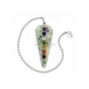 Péndulo de Chakra Directo de Fábrica, Péndulo de Larvikita de 7 Chakras, Péndulo de Cristal de Siete Chakras para Meditación, Suministro al por Mayor - Product Image 2