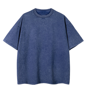 T-shirt délavé à l'acide pour hommes, style streetwear hip-hop, 100% coton, logo personnalisé, fabricant de vêtements en gros - Product Image 1