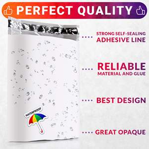 500-Pack bianco 13X13X4 pollici per Poly Mailer borse 2.5 Mil spedizione di espansione per abbigliamento per la spedizione postale - Product Image 4