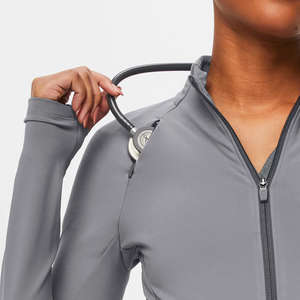 ชุดยูนิฟอร์มพยาบาลแบบจั๊มสูทสำหรับผู้หญิง ผ้าทวิลผสมคอตตอนยืดหยุ่น ป้องกันรอยยับ สำหรับโรงพยาบาล - Product Image 2