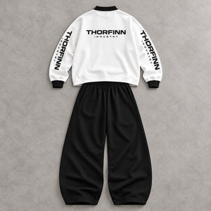 THORFINN Men <b>Women</b> Tracksuit Set Crew Neck Sweatshirt Drawstring Jogger Pants Letter Print Sporty <b>Sweatsuit</b> Wholesale Rate - Product Image 5