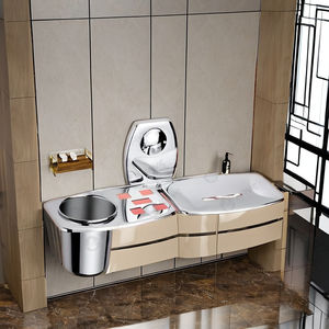 Jabonera de Acero con Acabado Cromado Satyam Enterprise con Soporte para Vasos, Montada en la Pared para Uso Comercial en Hoteles y Hogares Modernos - Product Image 3