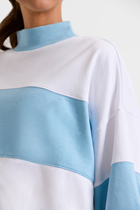 Hot Selling Reversible <b>Mock</b> Neck Plus Size Cotton Sweatshirt Fleece Women Pullover <b>Turtleneck</b> Printing Logo Oversize Sweatshirt - Product Image 4