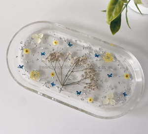 Elegante y Duradera Bandeja de Servicio de Resina Ecológica con Diseño Pintado a Mano Multiusos para Decoración del Hogar, Organización y Entretenimiento - Product Image 4