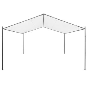 Gazebo in Tessuto Bianco con Rivestimento in PA e Struttura in Acciaio per Pergola e Riparo Esterno - Product Image 3