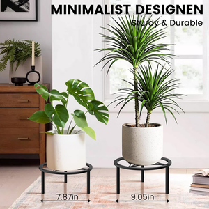 Soporte de Metal Negro para Plantas, Soporte Elevado para Macetas de Interior y Exterior, Exhibidor Decorativo para Jardín - Product Image 4