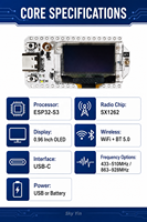 Carte de développement Stock WiFi LoRa 32 V3 ESP32-S3 SX1262 avec écran OLED 0,96 pouce, Type-C, BLE 868-915MHz, avec boîtier, pour nœud IoT longue portée