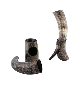 Support en corne de buffle artisanal avec bordure et pointe en laiton, qualité excellente à prix abordable - Product Image 2