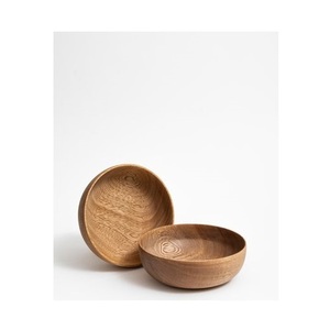 Bol en bois traditionnel, finition naturelle, plat de service pour fruits, fruits secs, salades, desserts, cuisine, salle à manger, décoration de la maison - Product Image 2