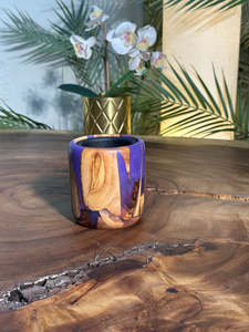Brûleur d'encens artisanal en résine époxy cristalline et bois – Support de luxe fait main pour bâtonnets et cônes d'encens pour décoration spirituelle - Product Image 3