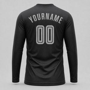 Maillot de football rouge à manches longues pour homme, col rond, en polyester anti-humidité, impression par sublimation, nom de l'équipe sur le devant, prix abordable, OEM - Product Image 4
