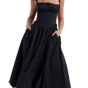 Robe longue d'été décontractée en mousseline de coton biologique teint uni, imprimée style bohème, avec fente et motifs floraux, sexy, pour femme, idéale pour la plage - Product Image 5