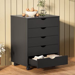 Armoire de rangement à 5 tiroirs sur roulettes pour l'organisation de la chambre, de la maison ou du bureau - Noir - Product Image 5