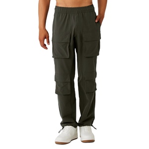 Pantalones de Trabajo Multibolsillos para Hombre, Pantalones Versátiles Convertibles Casuales con Cierre de Cintura Seguro, Teñido Liso en Color - Product Image 1