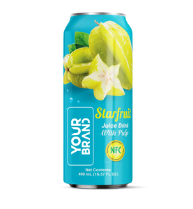 Bebida de Jugo de Starfruit con Pulpa 490ml, Marca Privada, Fabricante de Bebidas Enlatadas OEM ODM, Vietnam - Product Image 1